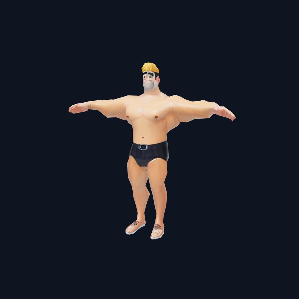 Muscular Cartoon Hero model pack